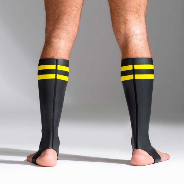 Neoprene sokken met kleurcode geel achterkant